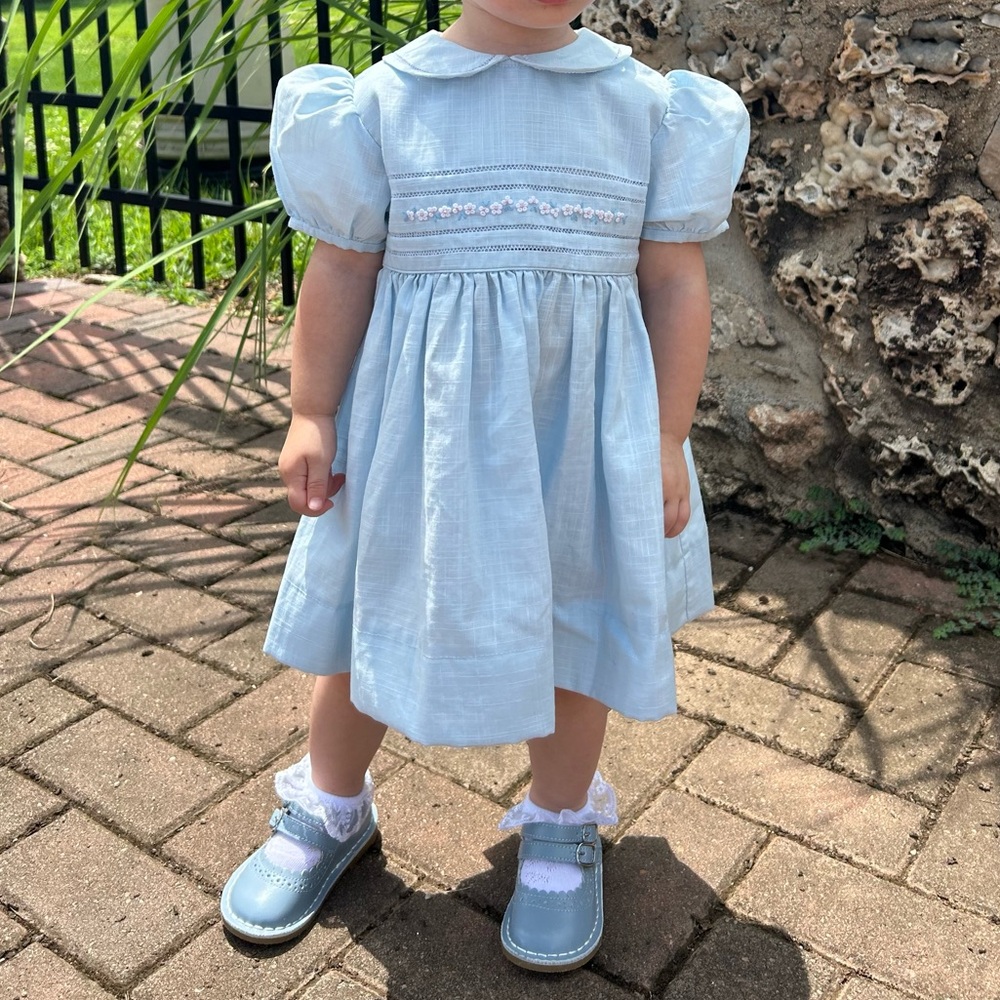 Carriage boutique vintage smocked collard dress size 24mo - Picture 3 of 10